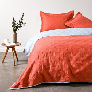 Quilt 2 Plazas Bicolor Coral