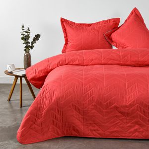 Quilt 2 Plazas Bicolor Coral Menta