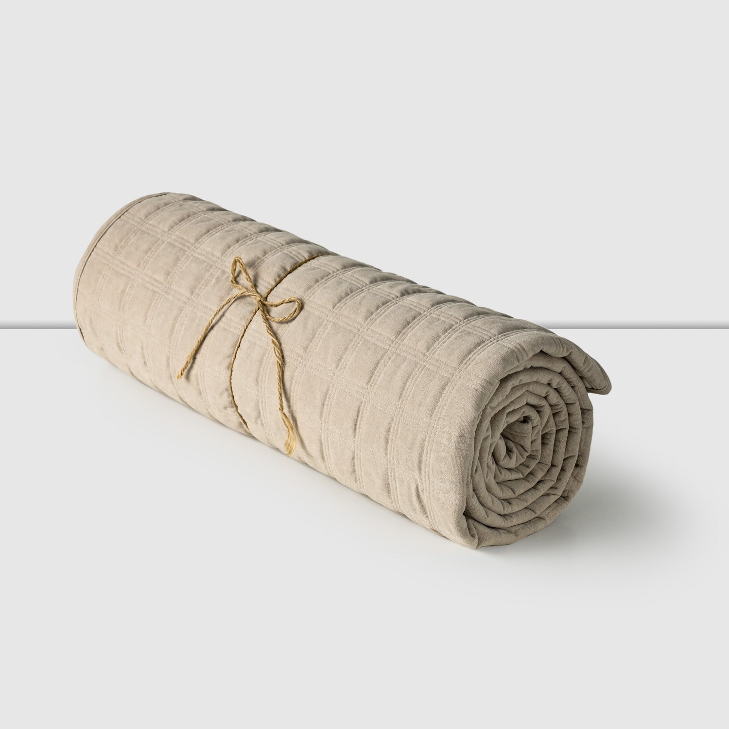 Quilt 2 Plazas Squares Beige - 图片 3