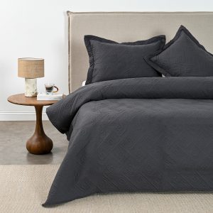 Quilt 2 Plazas Matelado Gray