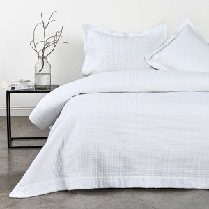 Quilt King Grid Blanco