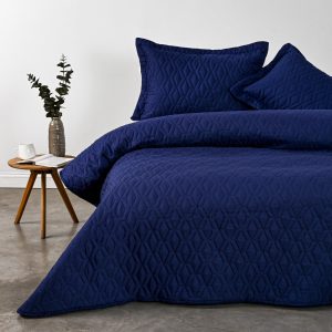Quilt 2 Plazas Bicolor Azul Caribe