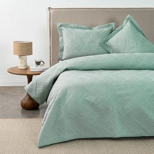Quilt 2 Plazas Matelado Verde