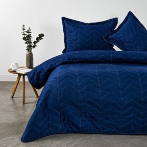 Quilt 2 Plazas Bicolor Azul Celeste