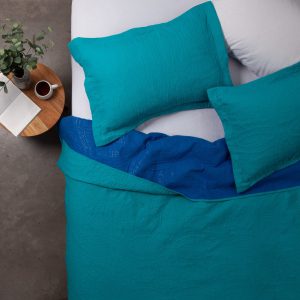 Quilt 2 Plazas Bicolor Turquesa Azul
