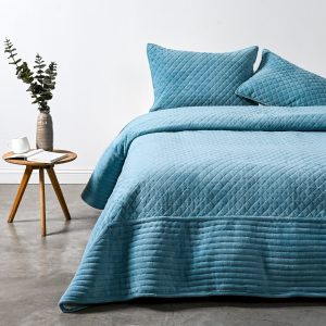 Quilt 2 Plazas Liso Turquesa