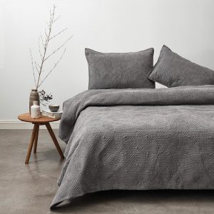 Quilt 2 Plazas Corderoy Gris
