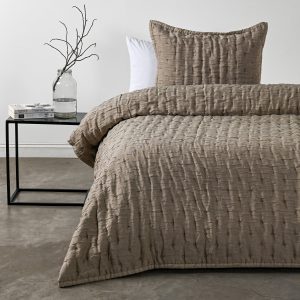 Quilt 1.5 Plazas Stonewash Weaves Taupe