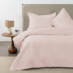 Quilt 2 Plazas Matelado Rosa